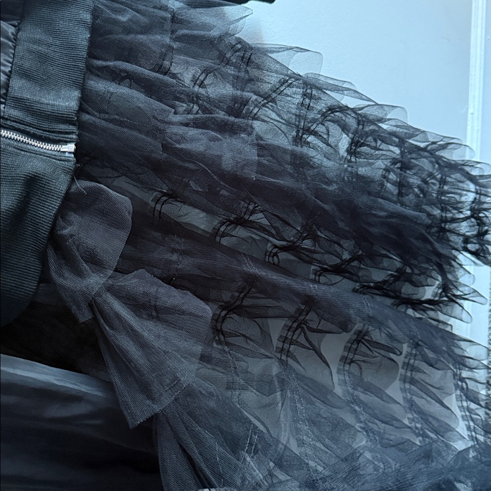 Black Bomber Jacket with Tulle Skirt - Picture 3 of 8